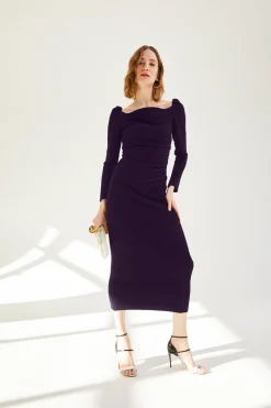 Halley Dress Stretch Crepe Blackcurrant
