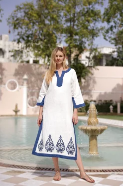 Hampton Caftan Indigo Paisley