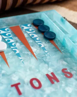 Hamptons Backgammon Board in Blue