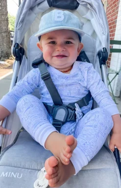 Hamptons Two Piece Kids Pajamas in Day Blue