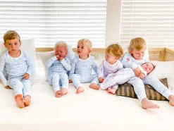 Hamptons Zip Baby Onesie in Hamptons Beach Day Blue