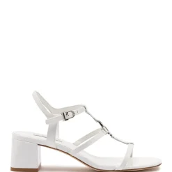 Hana Block in White Patent Leather