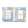 Hand Marbled Picture Frame Folding Book in Grey and Blue