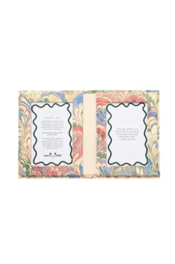 Hand Marbled Picture Frame Folding Book in Multicolor Marbling