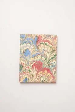 Hand Marbled Picture Frame Folding Book in Multicolor Marbling