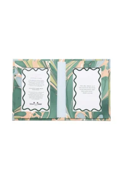 Hand Marbled Picture Frame Folding Book in Green and Pink