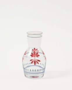 Hand Painted Carafe, Blue and Red
