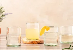 Handblown Glasses in Clear, Set of 4