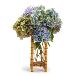 Handcrafted 11-1/2" Natural Bamboo Vase with Glass Vessel