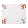 Hand-Embroidered Floral Placemats in Red Multi, Set of Two
