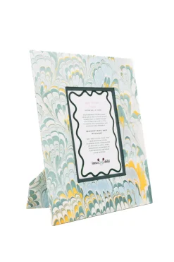 Hand-Marbled Large Wall Picture Frame 5x7 in Blue