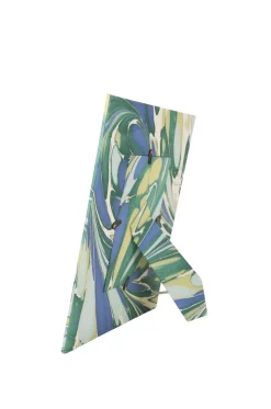 Hand-Marbled Large Wall Picture Frame 5x7 in Green & Blue