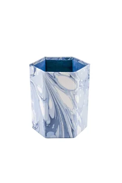 Hand-Marbled Pencil Holder Organizer in Ocean Wave