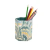Hand-Marbled Pencil Holder Organizer in Blue Marbling