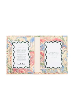 Hand-Marbled Picture Frame Folding Book 4x6 in Multicolor