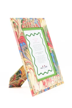 Hand-Marbled Picture Frame 4x6 in Multicolor