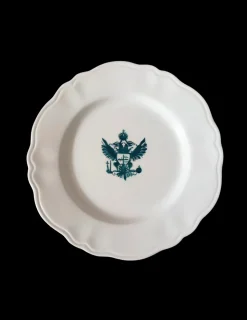 Hand-Painted Crest Plate, Set of 6