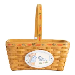 Hand-Painted Heirloom Custom Easter Basket in Blue