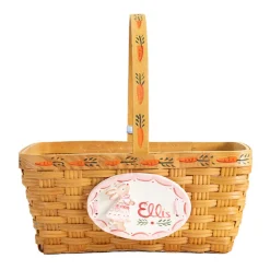 Hand-Painted Heirloom Custom Easter Basket in Pink