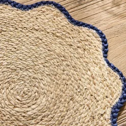 Handwoven Scalloped Edge Placemats, Set of 4