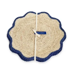 Handwoven Scalloped Edge Placemats, Set of 4