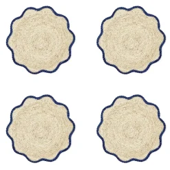 Handwoven Scalloped Edge Placemats, Set of 4