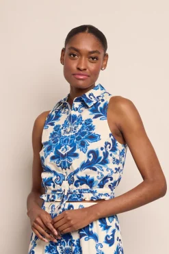 Hannah Top in Fiore Evening Blue