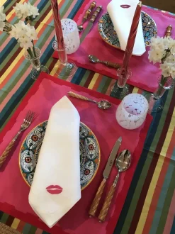 Hanover Placemats in Pink and Red, Set of 2