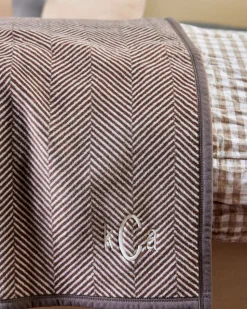 Harborview Herringbone Chocolate Blanket