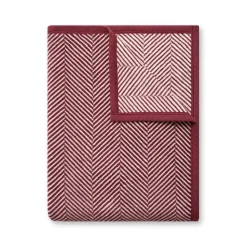 Harborview Herringbone Maroon Blanket