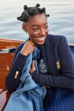 Harborview Herringbone Navy Original Blanket