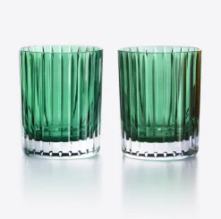 Harmonie Double Old Fashion Tumbler, Green Set of 2