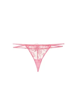 Harper Embroidery V-String in Pink Cadillac