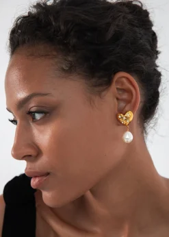 Hayden Earrings in Crystal Antique Gold
