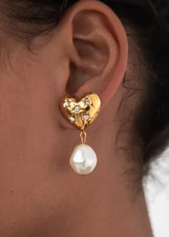 Hayden Earrings in Crystal Antique Gold