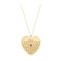 Heart Diamond Days Calendar Necklace