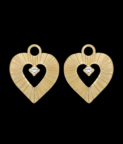 Heart Huggie Charms in Gold