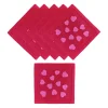 Hearts Cocktail Napkins in Red and Pink, Set of 6