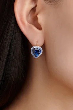 Heart-Shaped Blue Sapphire Cocktail Drops