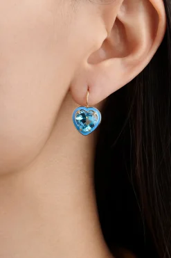 Heart-Shaped Blue Topaz Cocktail Drops
