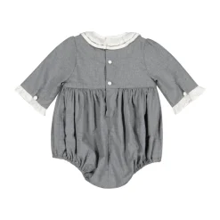 Heidi Grey Long Sleeve Smocked Bubble