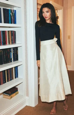 Helena Midi Wrap Skirt in Ivory