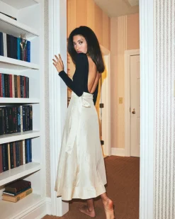 Helena Midi Wrap Skirt in Ivory