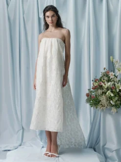 Helena Strapless Column Gown With Train