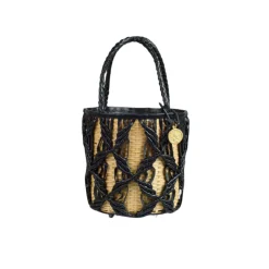 Helix Woven Mini Crossbody in Black