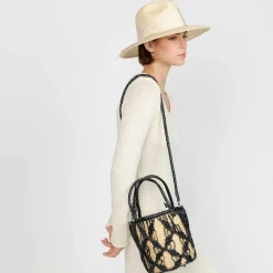 Helix Woven Mini Crossbody in Black
