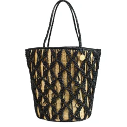 Helix Woven Tote in Black