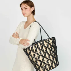 Helix Woven Tote in Black