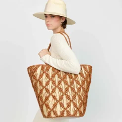 Helix Woven Tote in Cinnamon