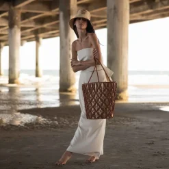 Helix Woven Tote in Cinnamon